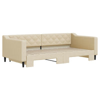 Divano Letto con Letto Estraibile-Sofa Letto-Daybed Crema 100x200 cm in Tessuto 731230