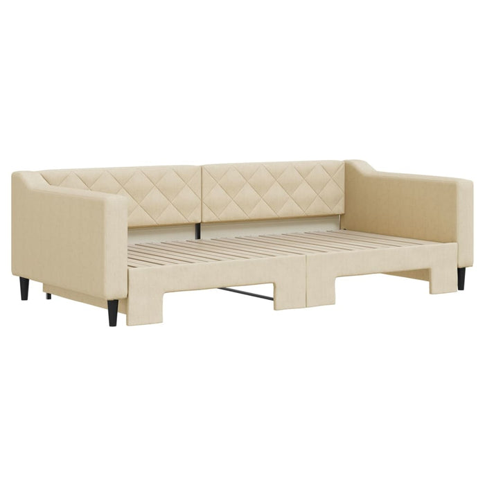 Divano Letto con Letto Estraibile-Sofa Letto-Daybed Crema 100x200 cm in Tessuto 731230