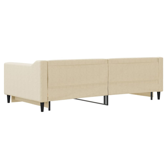 Divano Letto con Letto Estraibile Crema 100x200 cm in Tessuto 3197435