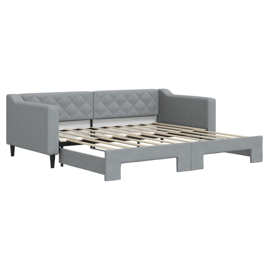Divano Letto con Letto Estraibile Grigio Chiaro 90x190 Tessuto
