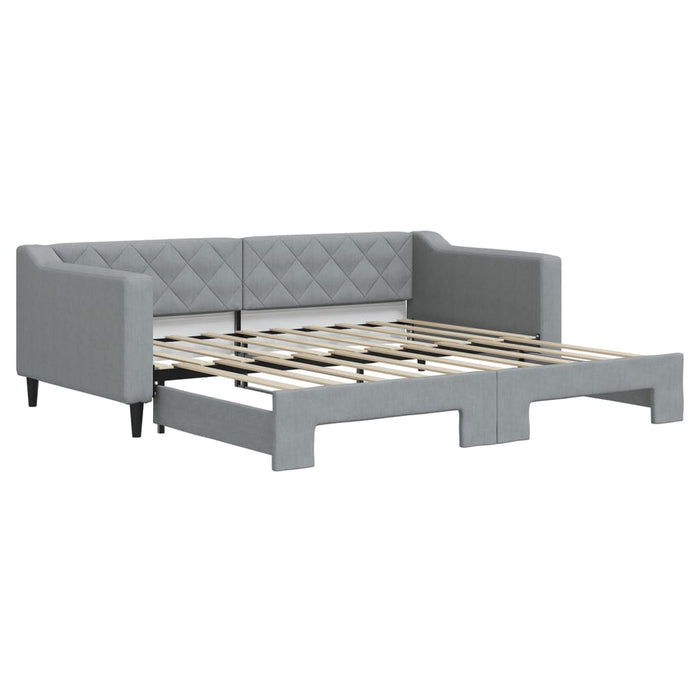 Divano Letto con Letto Estraibile Grigio Chiaro 90x190 Tessuto
