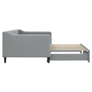 Divano Letto con Letto Estraibile Grigio Chiaro 90x190 Tessuto
