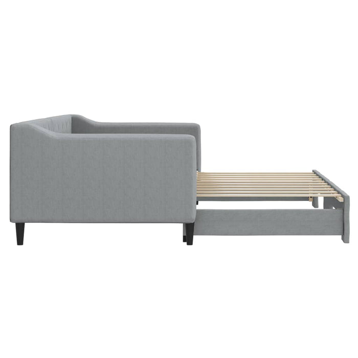 Divano Letto con Letto Estraibile Grigio Chiaro 90x190 Tessuto