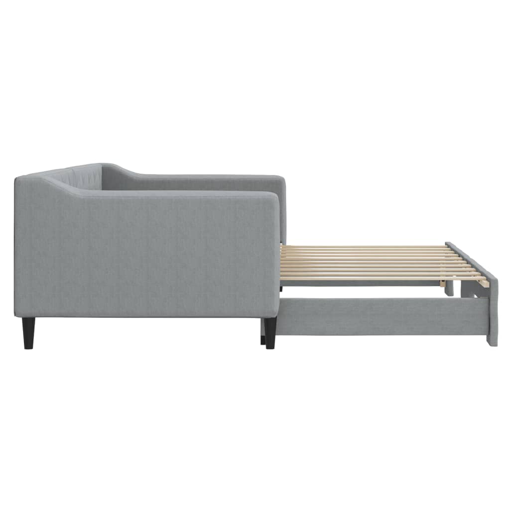 Divano Letto con Letto Estraibile Grigio Chiaro 90x190 Tessuto 3197436