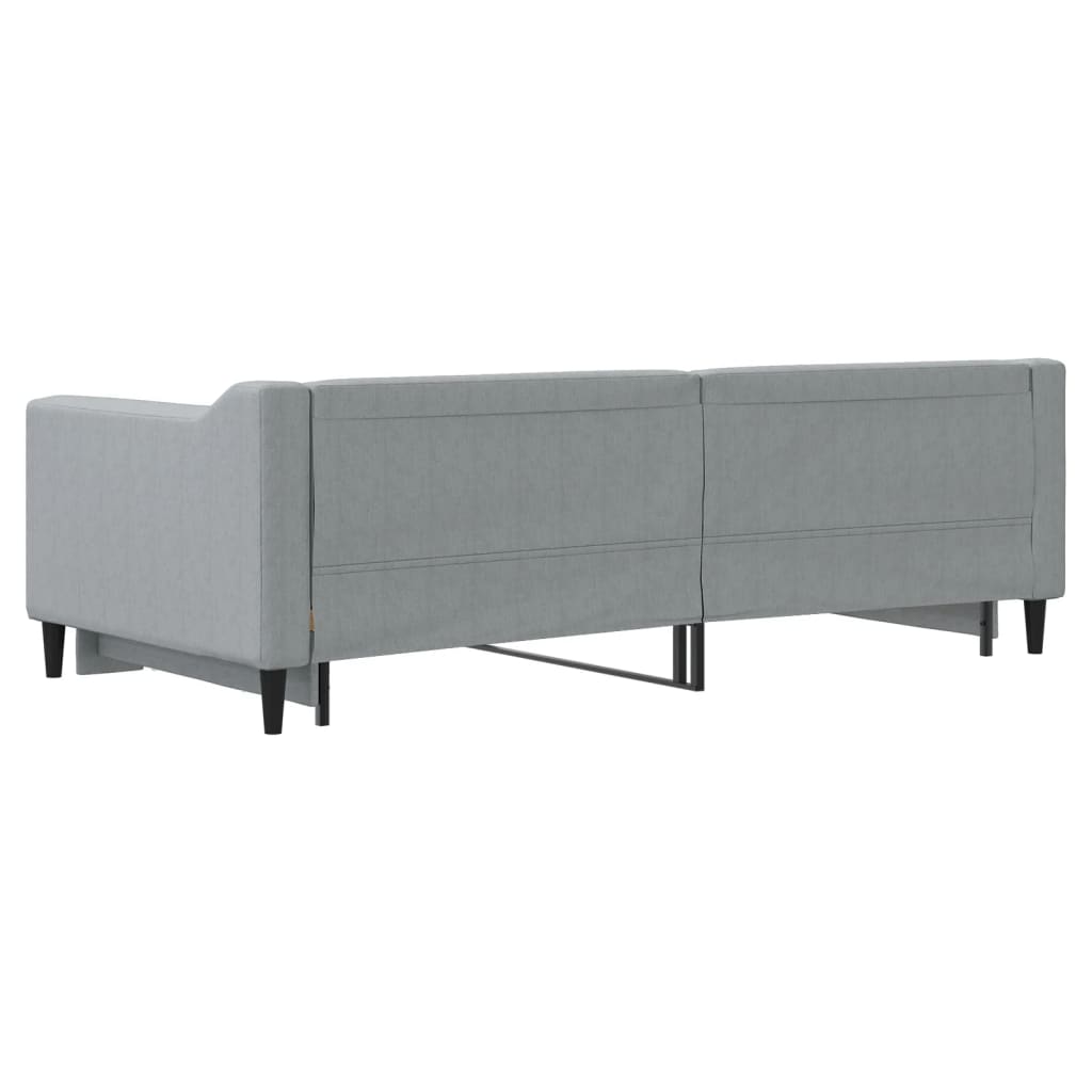 Divano Letto con Letto Estraibile Grigio Chiaro 90x190 Tessuto