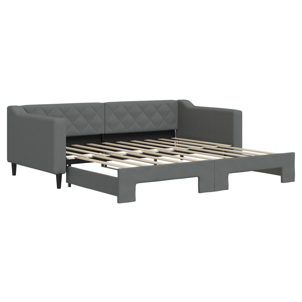 Divano Letto con Letto Estraibile Grigio Scuro 90x190cm Tessuto 3197437