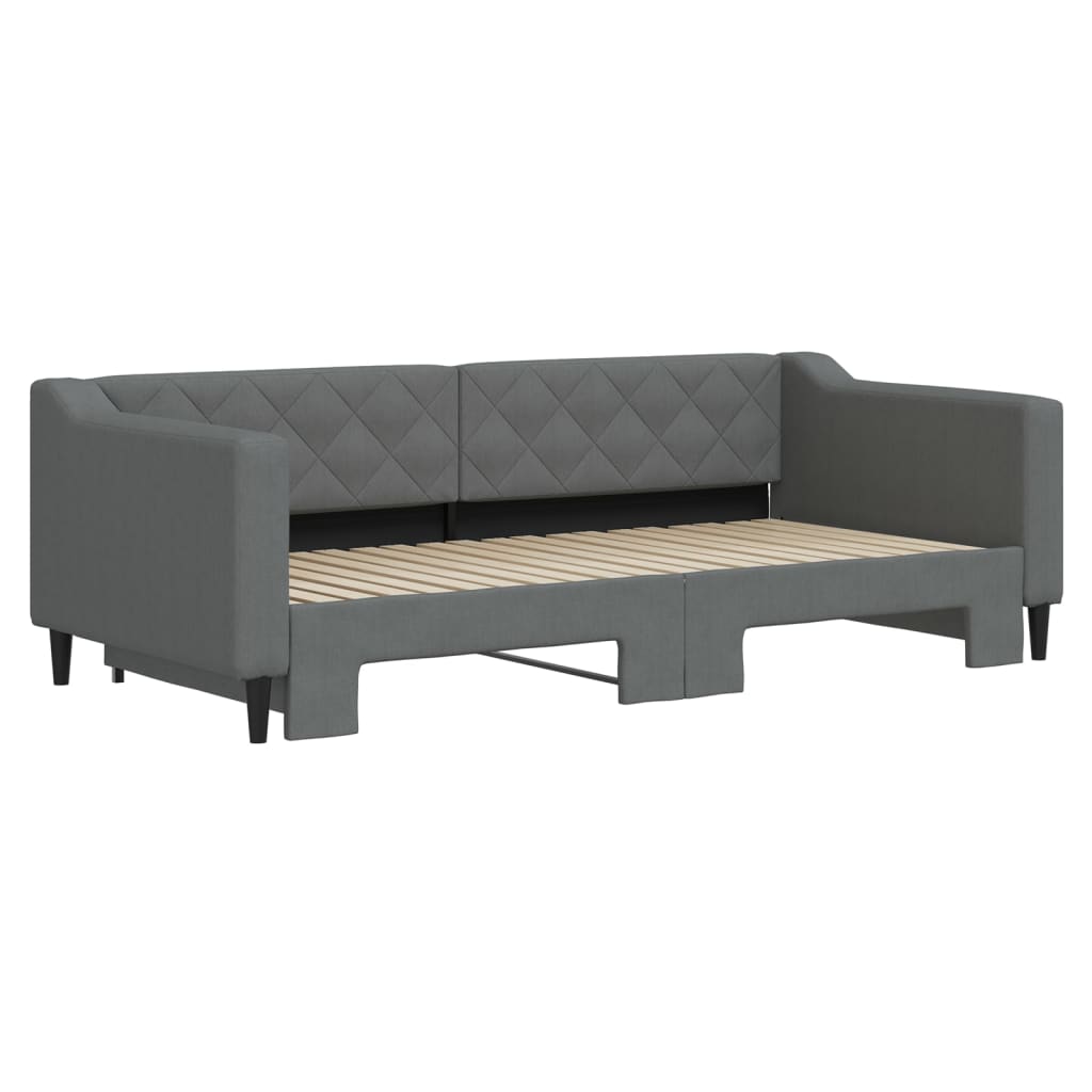 Divano Letto con Letto Estraibile-Sofa Letto-Daybed Grigio Scuro 90x190cm Tessuto 549001