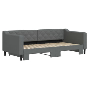 Divano Letto con Letto Estraibile-Sofa Letto-Daybed Grigio Scuro 90x190cm Tessuto 549001