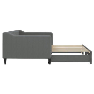 Divano Letto con Letto Estraibile Grigio Scuro 90x190cm Tessuto 3197437