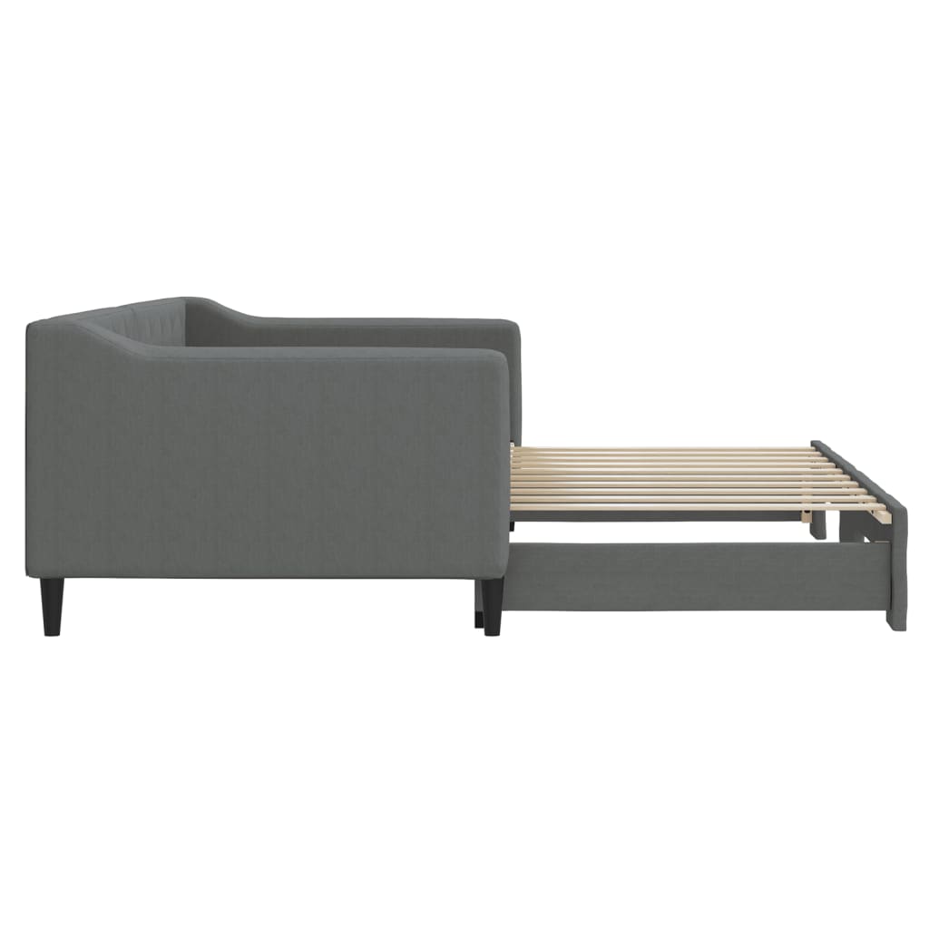 Divano Letto con Letto Estraibile-Sofa Letto-Daybed Grigio Scuro 90x190cm Tessuto 549001