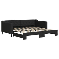 Divano Letto con Letto Estraibile-Sofa Letto-Daybed Nero 90x190 cm in Tessuto 457169