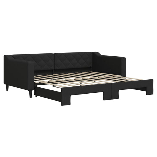Divano Letto con Letto Estraibile-Sofa Letto-Daybed Nero 90x190 cm in Tessuto 457169