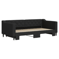 Divano Letto con Letto Estraibile-Sofa Letto-Daybed Nero 90x190 cm in Tessuto 457169