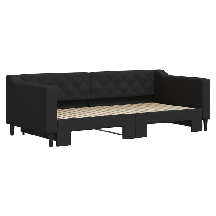 Divano Letto con Letto Estraibile-Sofa Letto-Daybed Nero 90x190 cm in Tessuto 457169