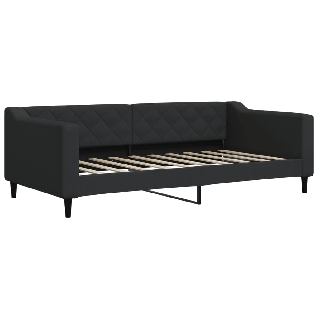 Divano Letto con Letto Estraibile Nero 90x190 cm in Tessuto 3197438