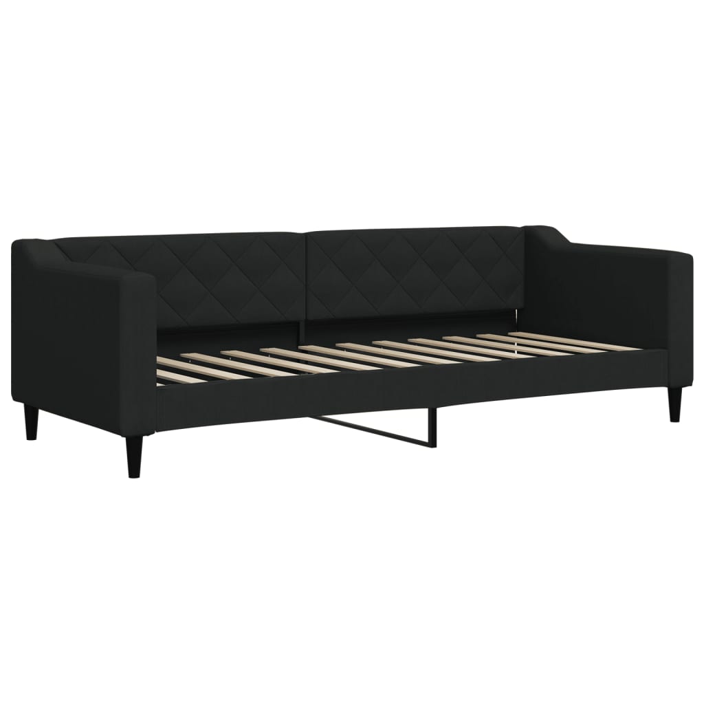 Divano Letto Estraibile con Materassi Nero 80x200 cm Tessuto 3197441