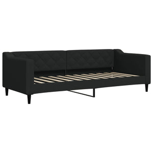 Divano Letto Estraibile con Materassi Nero 80x200 cm Tessuto
