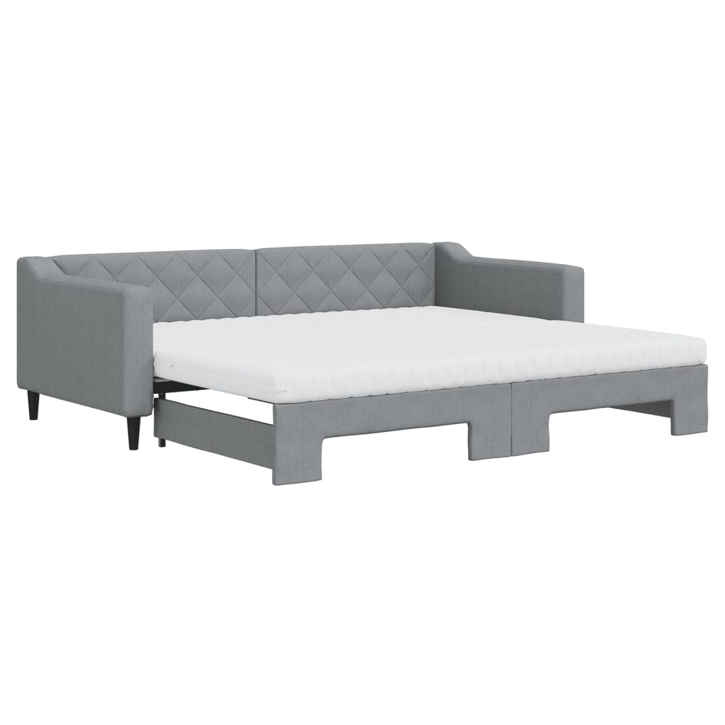 Divano Letto Estraibile Materassi Grigio Chiaro 90x200 Tessuto 3197444