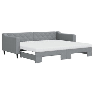 Divano Letto Estraibile Materassi Grigio Chiaro 90x200 Tessuto 3197444