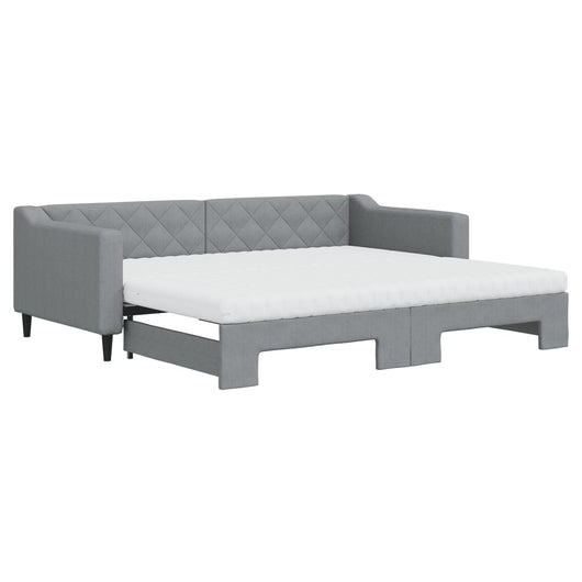Divano Letto Estraibile Materassi Grigio Chiaro 90x200 Tessuto 3197444