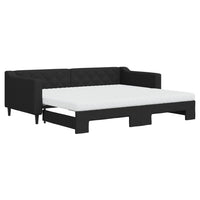 Divano Letto Estraibile con Materassi Nero 90x200 cm in Tessutocod mxl 83170