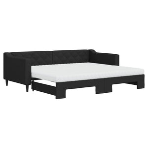 Divano Letto Estraibile con Materassi Nero 90x200 cm in Tessutocod mxl 83170