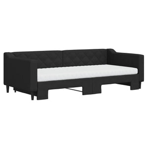 Divano Letto Estraibile con Materassi Nero 90x200 cm in Tessutocod mxl 83170