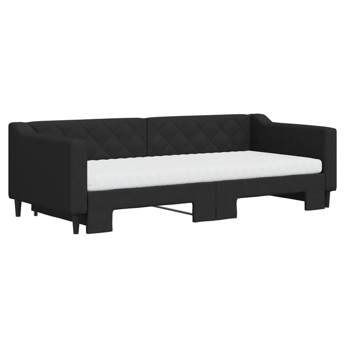 Divano Letto Estraibile con Materassi Nero 90x200 cm in Tessutocod mxl 83170