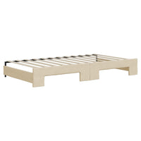 Divano Letto Estraibile con Materassi Crema 100x200 cm Tessuto 3197453