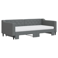 Divano Letto Estraibile Materassi Grigio Scuro 90x190cm Tessuto