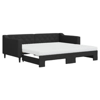 Divano Letto Estraibile con Materassi Nero 90x190 cm in Tessuto 3197456