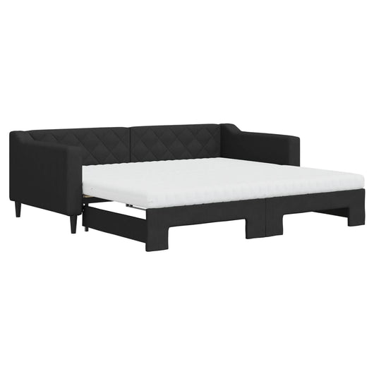 Divano Letto Estraibile con Materassi Nero 90x190 cm in Tessutocod mxl 131080