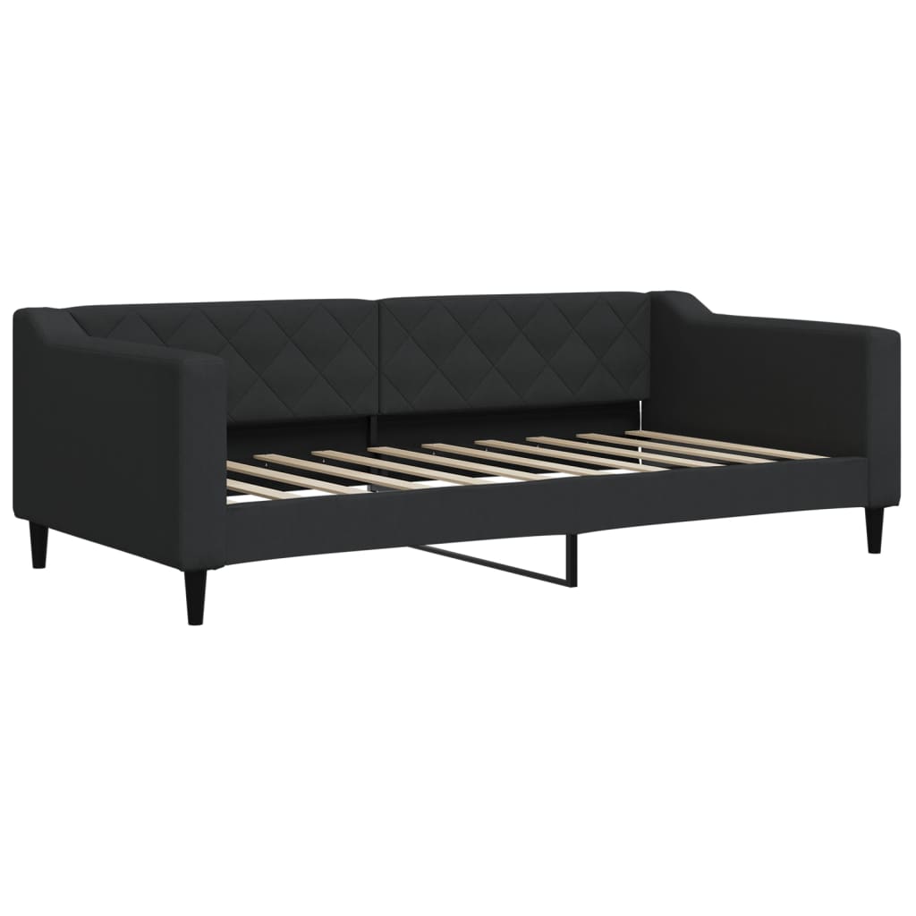 Divano Letto Estraibile con Materassi Nero 90x190 cm in Tessuto 3197456