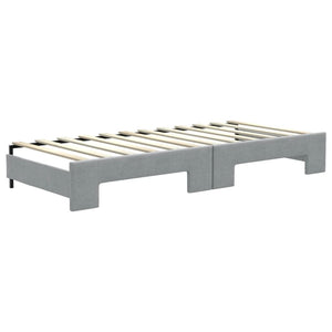 Divano Letto Estraibile Cassetti-Sofa Letto-Daybed Grigio Chiaro 80x200cm Tessuto 164433