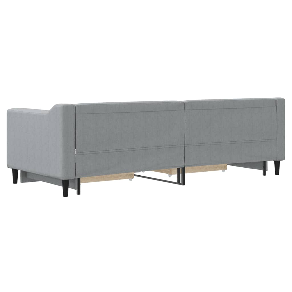 Divano Letto Estraibile Cassetti-Sofa Letto-Daybed Grigio Chiaro 80x200cm Tessuto 164433