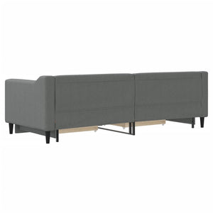 Divano Letto Estraibile Cassetti Grigio Scuro 80x200cm Tessuto 3197458