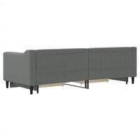 Divano Letto Estraibile Cassetti Grigio Scuro 80x200cm Tessuto