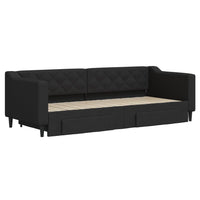 Divano Letto Estraibile con Cassetti Nero 80x200 cm in Tessutocod mxl 82712