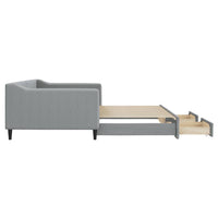 vidaXL Divano Letto Estraibile Cassetti Grigio Chiaro 100x200 Tessuto