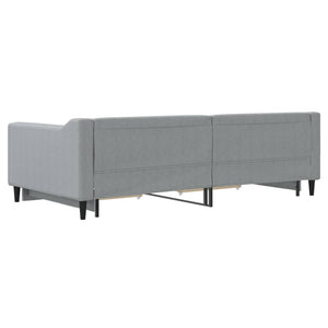 vidaXL Divano Letto Estraibile Cassetti Grigio Chiaro 100x200 Tessuto