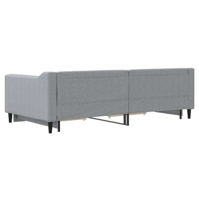 vidaXL Divano Letto Estraibile Cassetti Grigio Chiaro 100x200 Tessuto