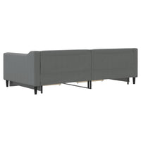 Divano Letto Estraibile Cassetti Grigio Scuro 100x200cm Tessuto