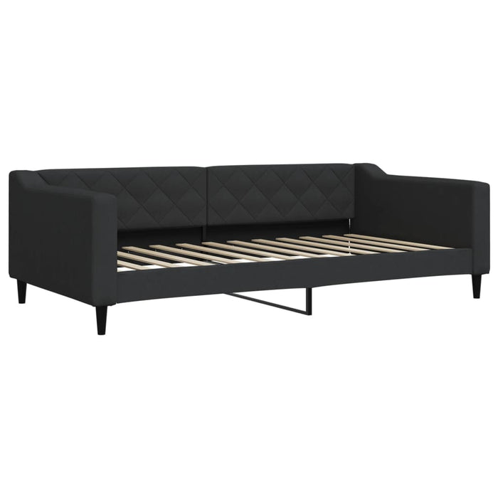 Divano Letto Estraibile con Cassetti Nero 100x200 cm in Tessuto 3197469