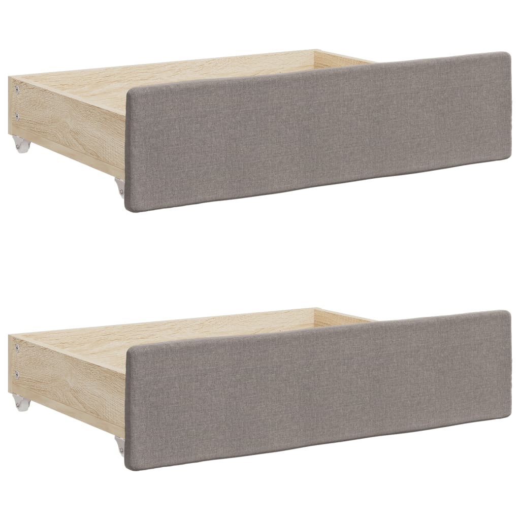 Divano Letto Estraibile con Cassetti Tortora 100x200 cm Tessuto