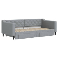 Divano Letto Estraibile Cassetti Grigio Chiaro 90x190cm Tessuto 3197472