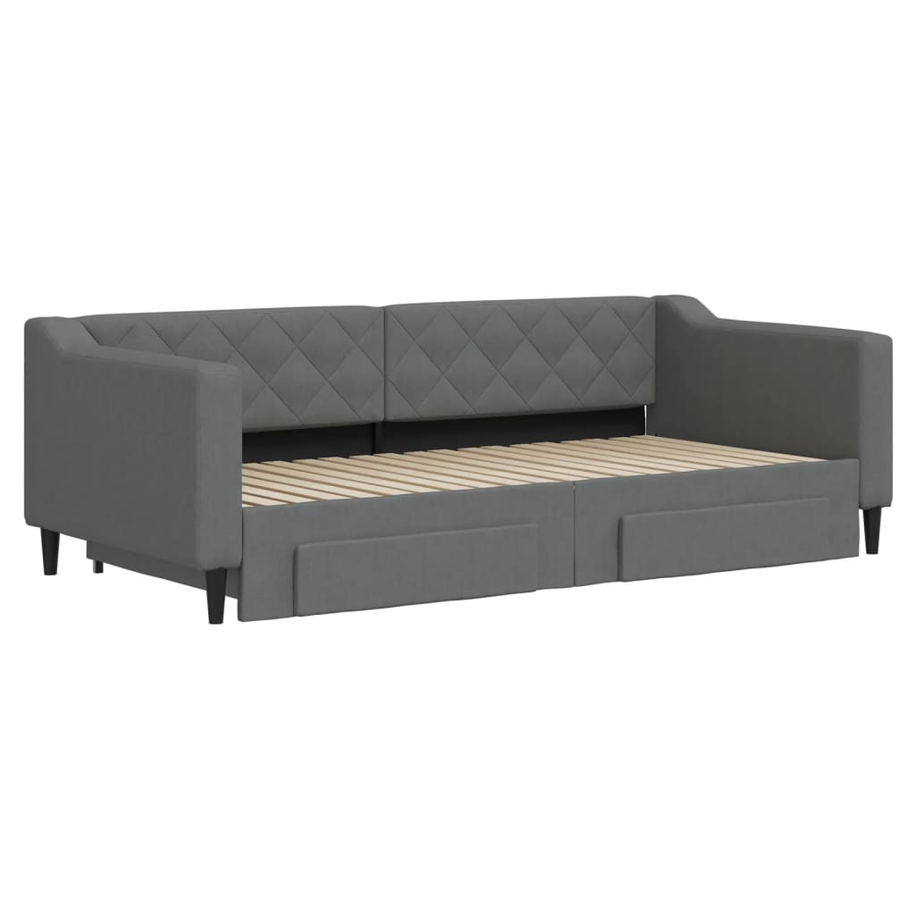 Divano Letto Estraibile Cassetti Grigio Scuro 90x190cm Tessutocod mxl 92999