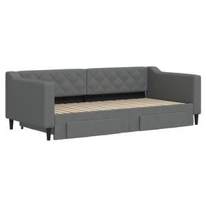 Divano Letto Estraibile Cassetti Grigio Scuro 90x190cm Tessutocod mxl 92999