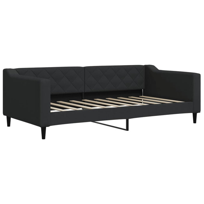 Divano Letto Estraibile con Cassetti Nero 90x190 cm in Tessuto 3197474