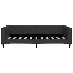 Divano Letto Estraibile con Cassetti Nero 90x190 cm in Tessuto