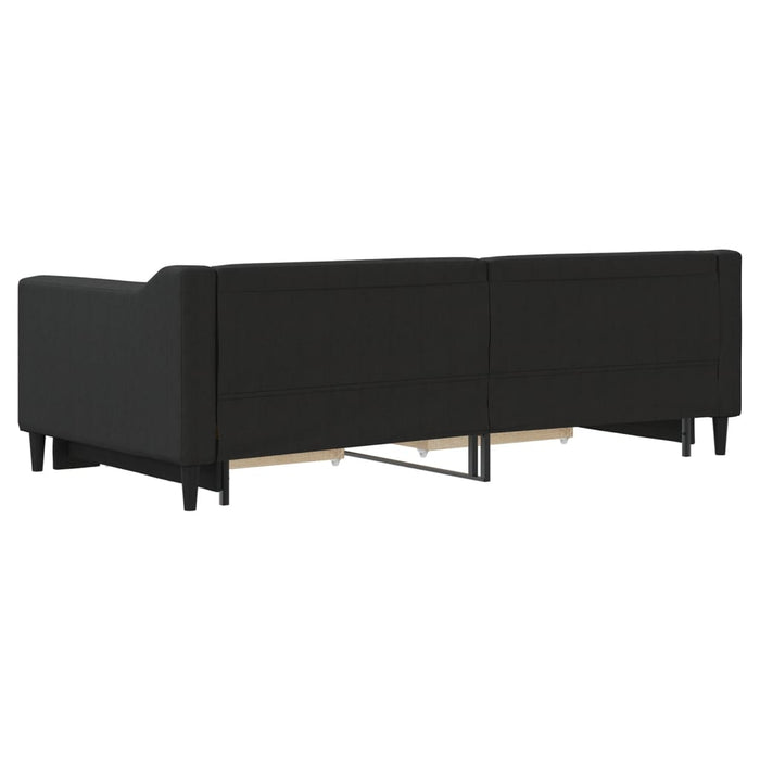 Divano Letto Estraibile con Cassetti Nero 90x190 cm in Tessuto 3197474